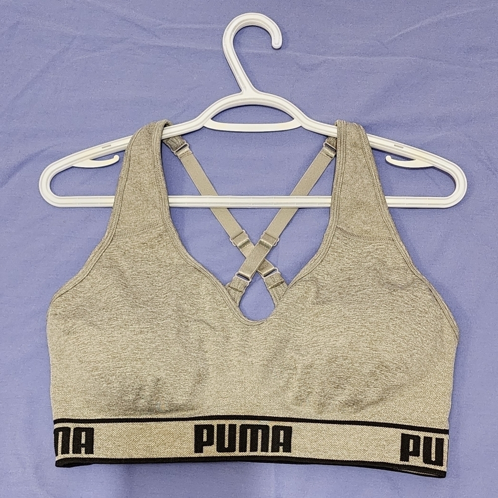 🌸🪻NWOT Puma Gray Sports Bra size:XL